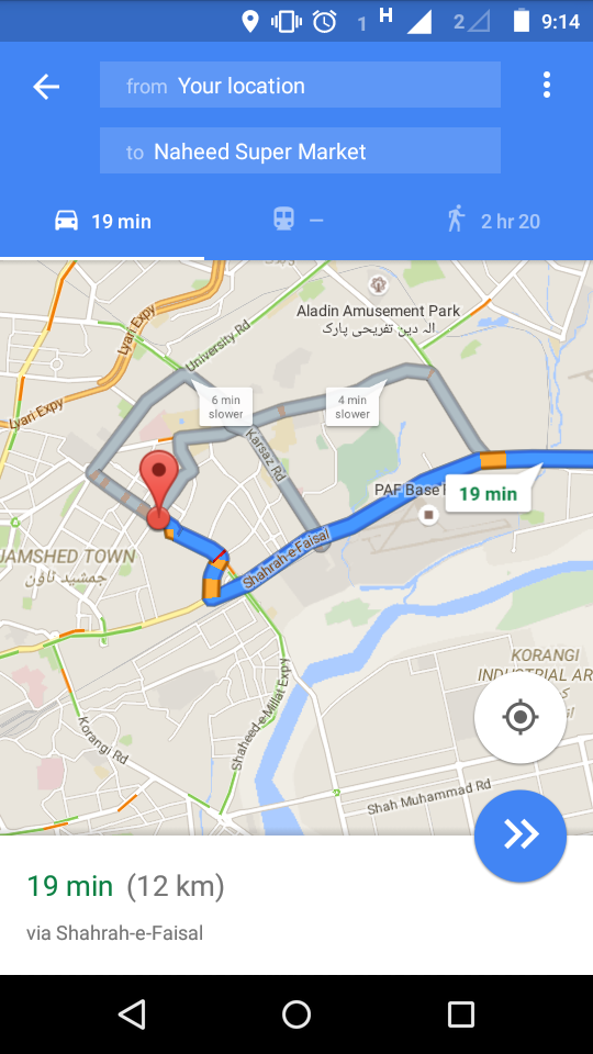 Google Live Traffic Maps Lahore