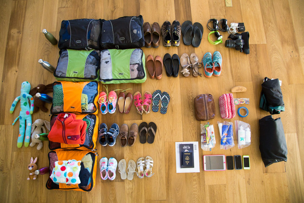 family travel packing