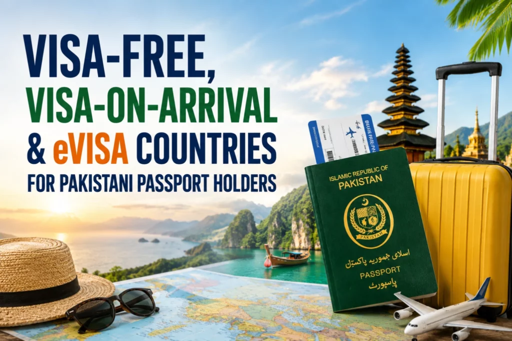 Visa-Free, Visa-on-Arrival & eVisa Countries for Pakistani Passport Holders